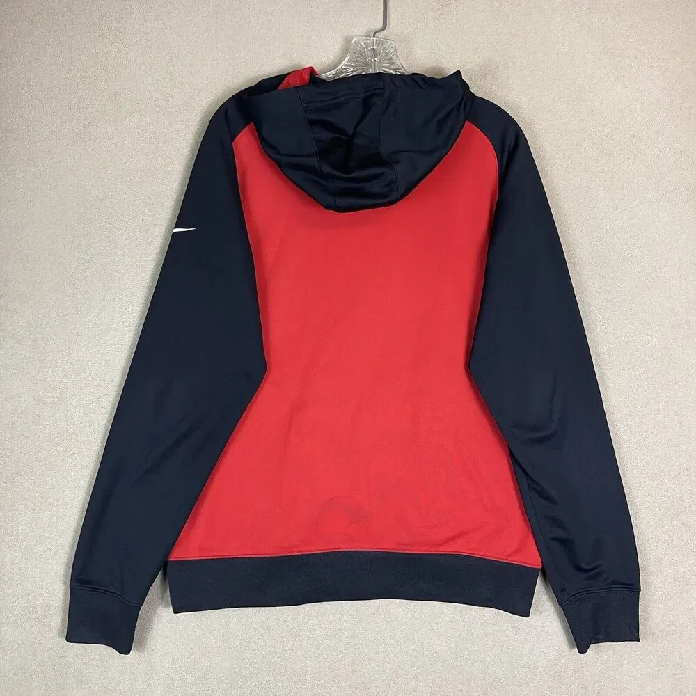Nike Track Jacket‎ Mens Medium Red Black LeBron James Lion Forged Swoosh Hoodie